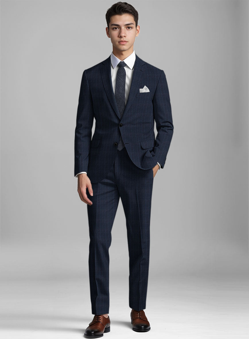 Reda Elian Blue Checks Wool Suit - StudioSuits
