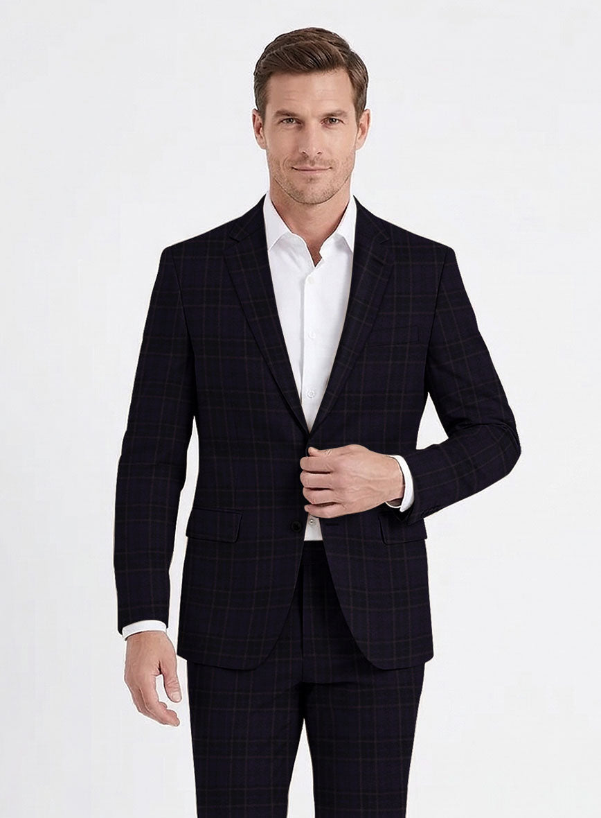 Reda Eralto Purple Checks Wool Jacket - StudioSuits