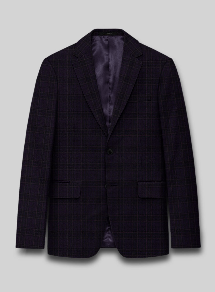 Reda Eralto Purple Checks Wool Jacket - StudioSuits
