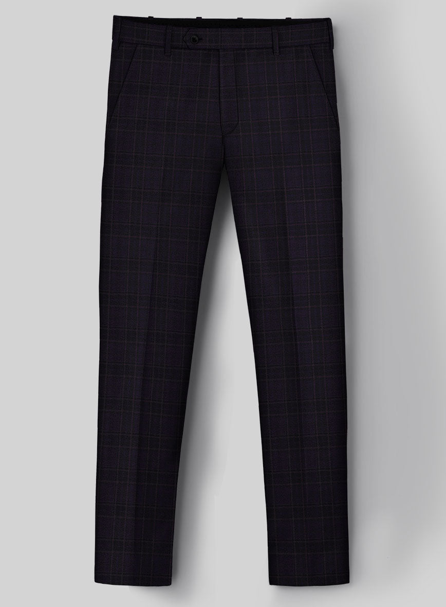 Reda Eralto Purple Checks Wool Pants - StudioSuits