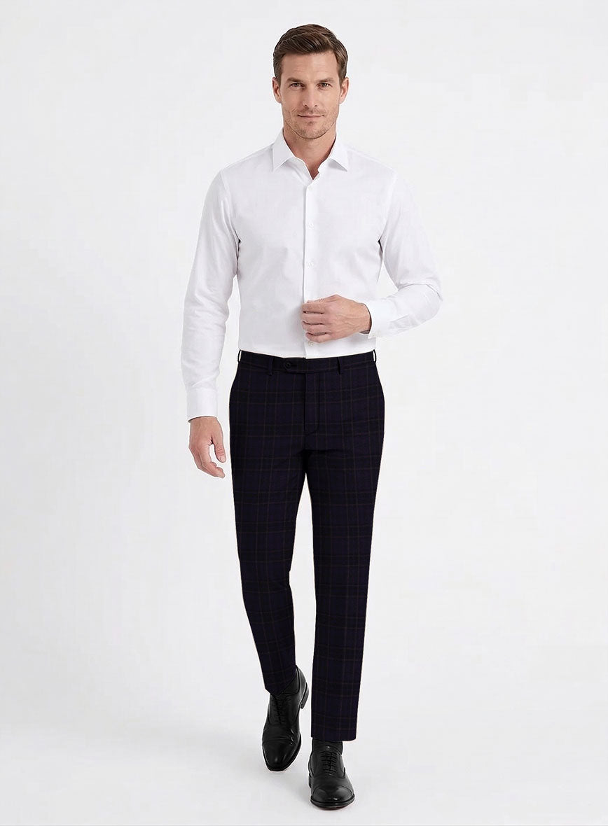 Reda Eralto Purple Checks Wool Pants - StudioSuits