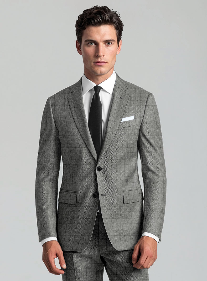 Reda Erlon Gray Checks Wool Suit - StudioSuits