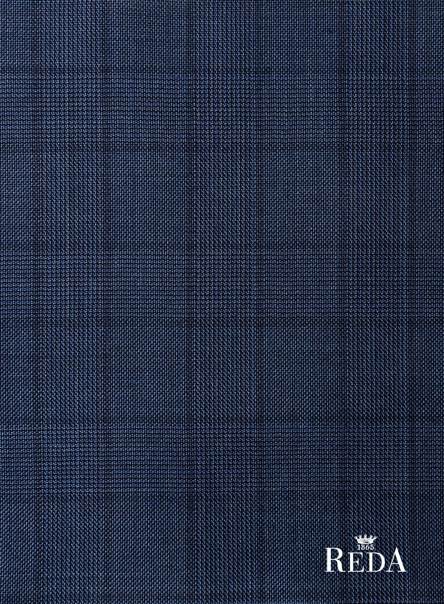 Reda Erlon Royal Blue Checks Wool Jacket - StudioSuits