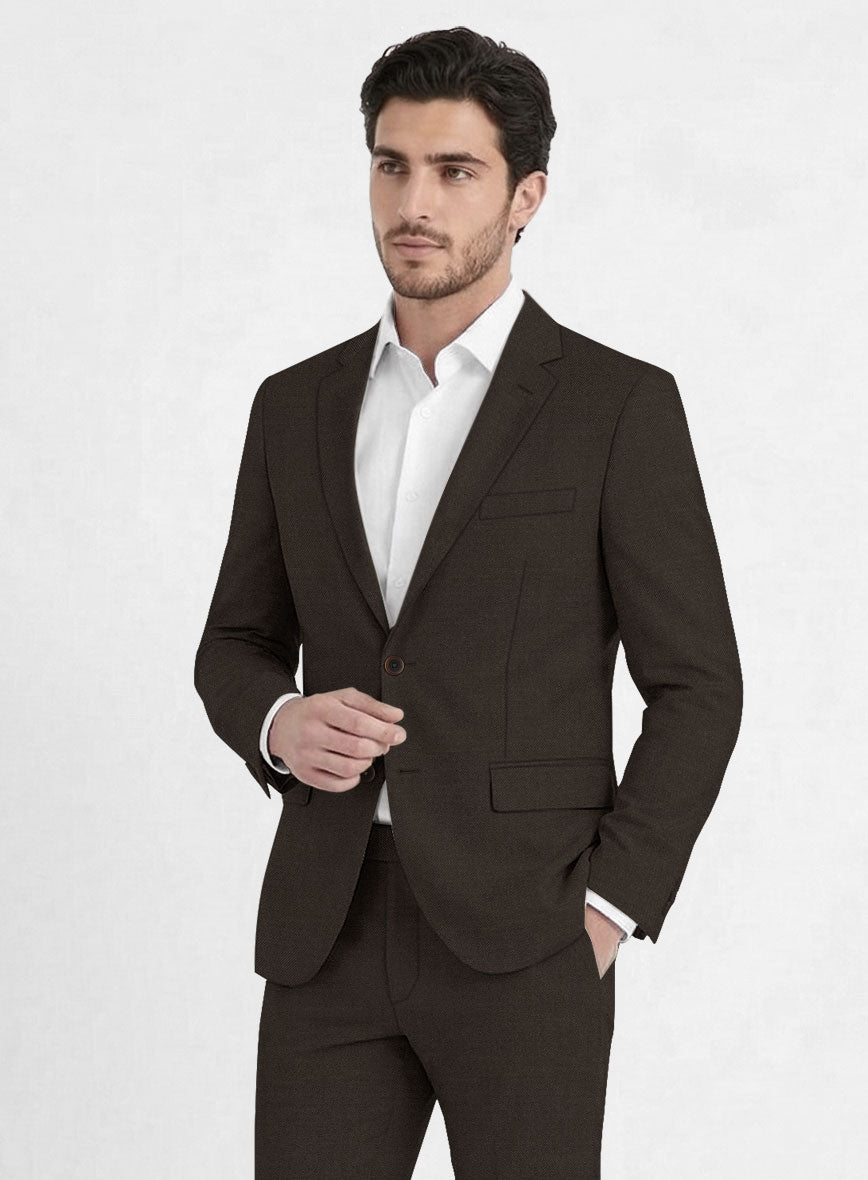 Reda Espresso Brown Wool Jacket - StudioSuits