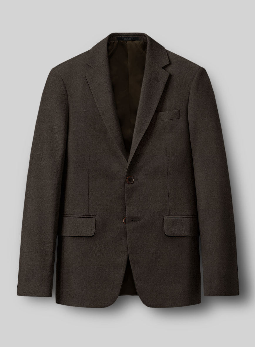 Reda Espresso Brown Wool Jacket - StudioSuits