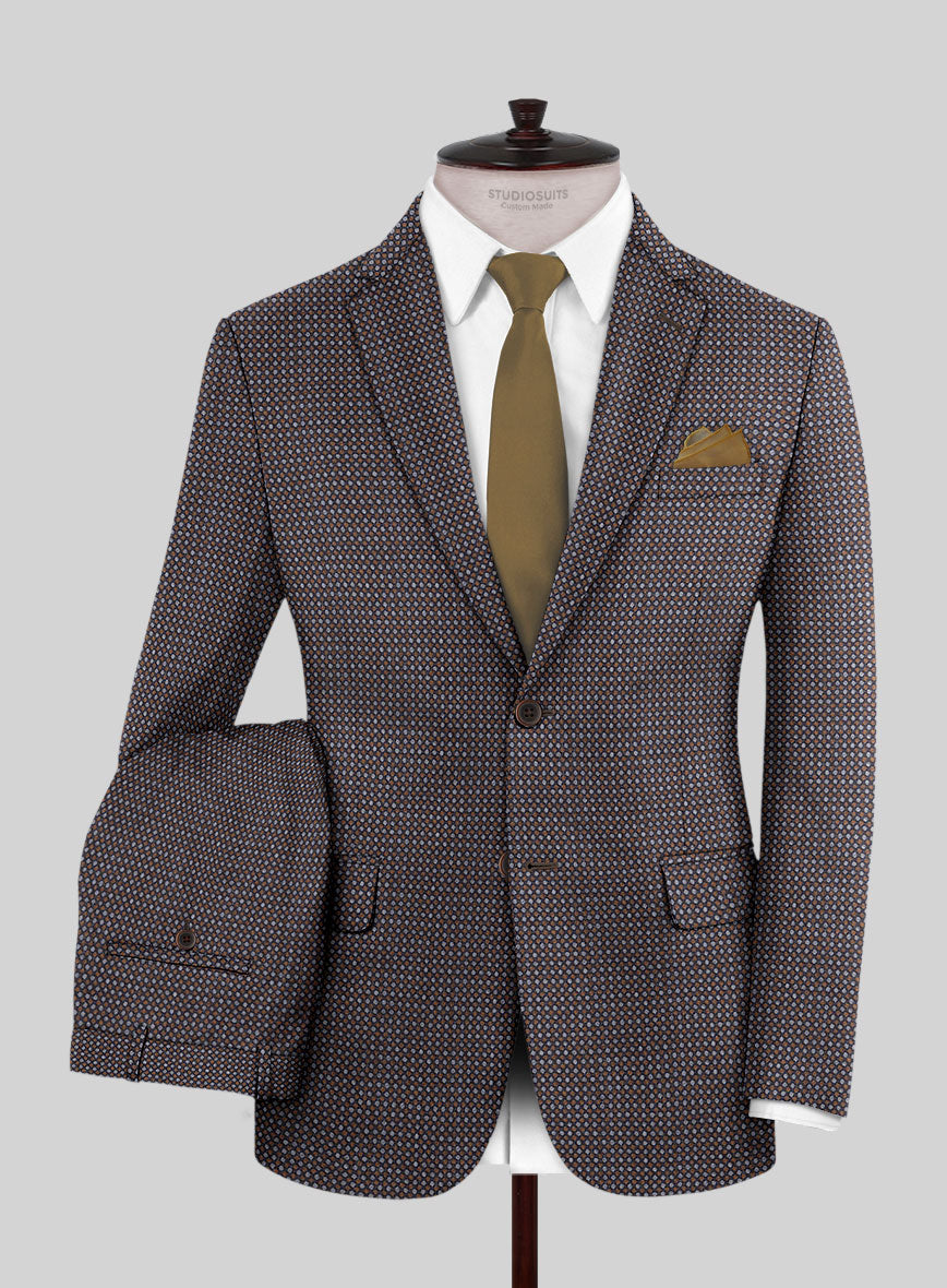 Reda Filibe Honey Comb Brown Wool Suit - StudioSuits