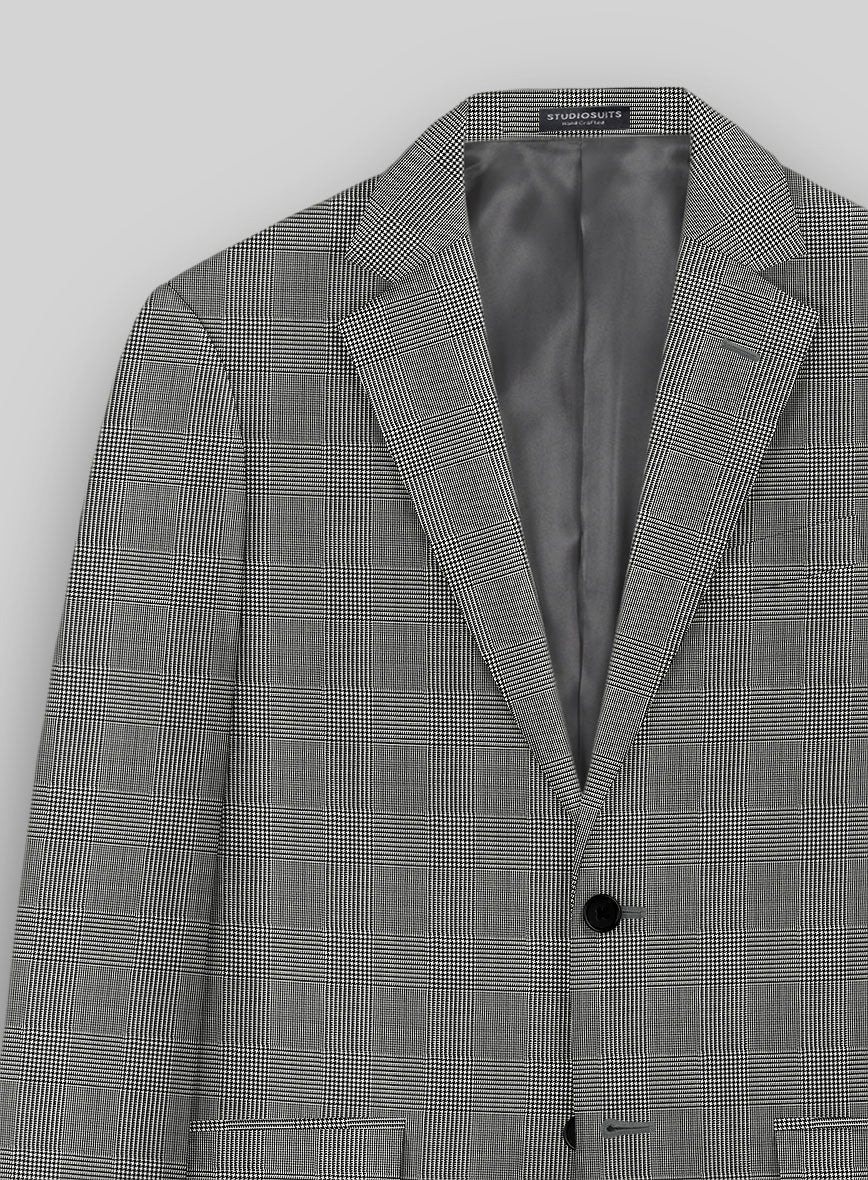 Reda Fivaro Black Checks Wool Jacket - StudioSuits