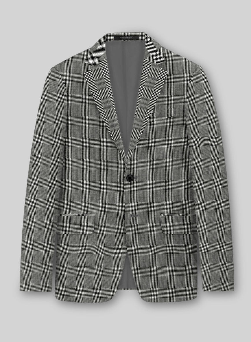 Reda Fivaro Black Checks Wool Jacket - StudioSuits
