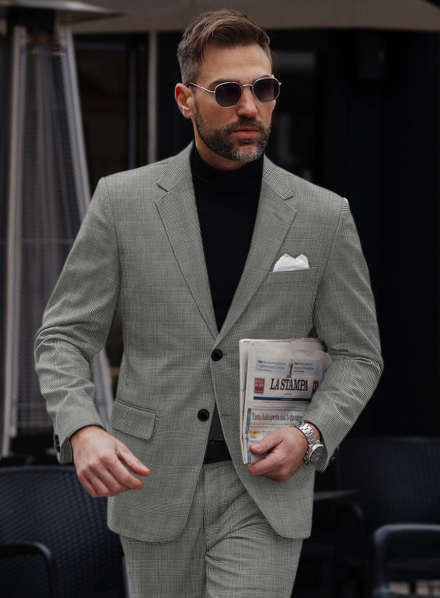 Reda Fivaro Black Checks Wool Jacket - StudioSuits