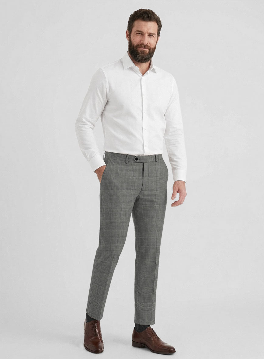 Reda Fivaro Black Checks Wool Pants - StudioSuits
