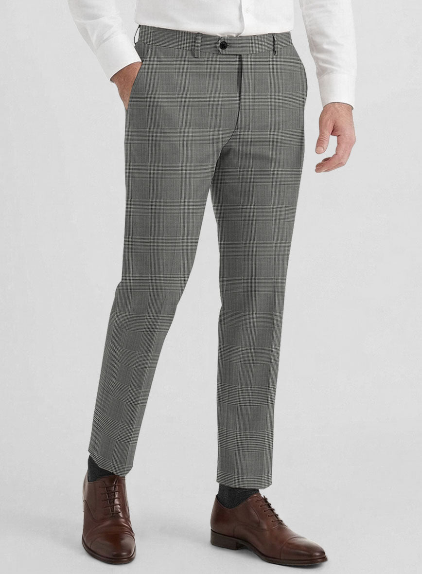 Reda Fivaro Black Checks Wool Pants - StudioSuits