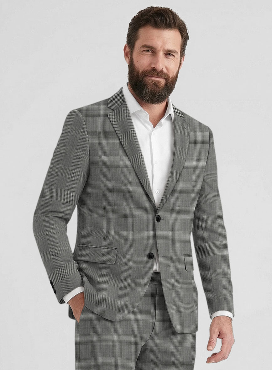 Reda Fivaro Black Checks Wool Jacket - StudioSuits