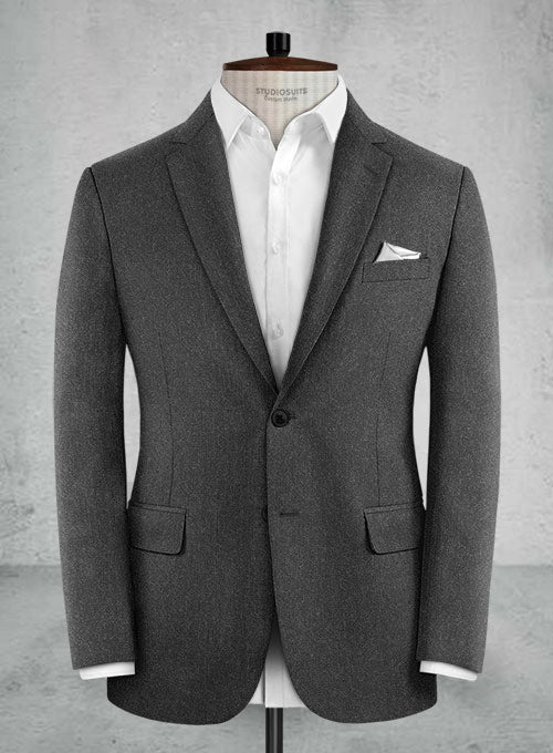 Reda Flannel Charcoal Wool Suit - StudioSuits