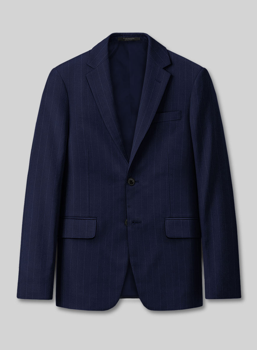 Reda Flexo Blue Stripe Wool Jacket - StudioSuits