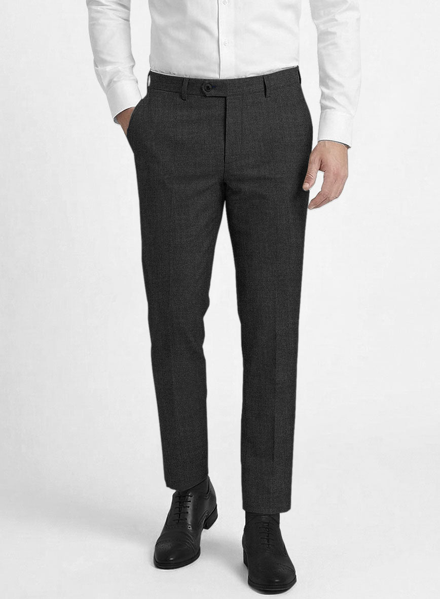 Reda Flexo Charcoal Wool Pants - StudioSuits