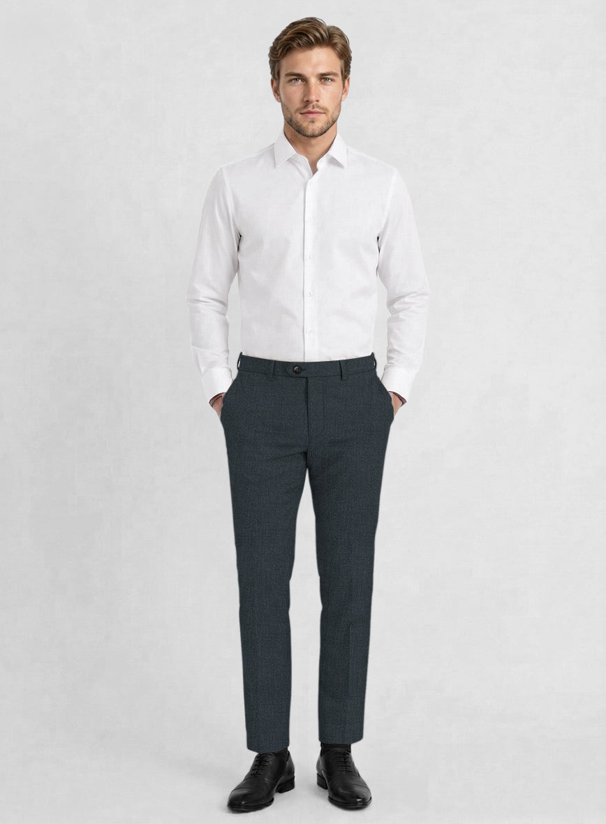 Reda Flexo Cosmic Blue Wool Pants - StudioSuits