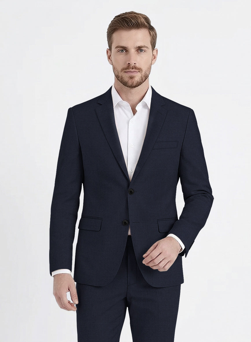 Reda Flexo Dark Midnight Blue Wool Jacket - StudioSuits