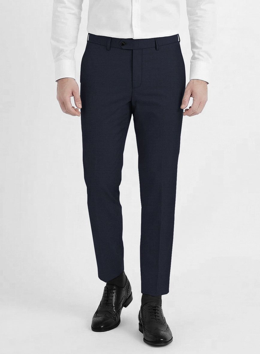 Reda Flexo Dark Midnight Blue Wool Pants - StudioSuits