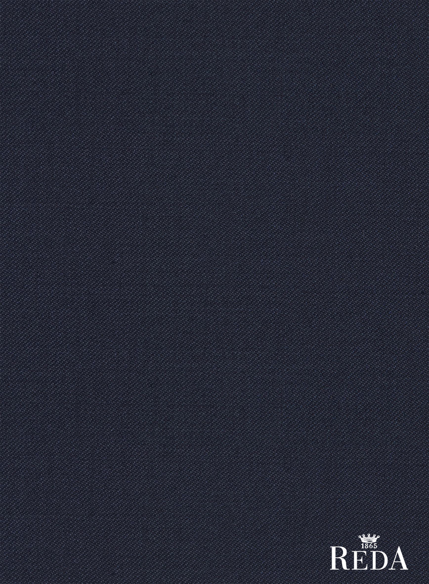Reda Flexo Dark Midnight Blue Wool Pants - StudioSuits