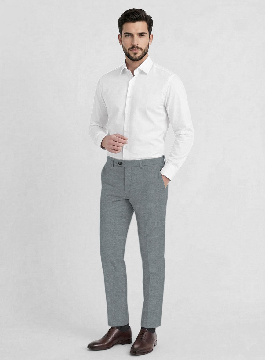 Reda Flexo Gray Blue Wool Pants - StudioSuits