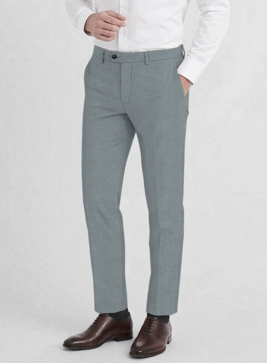 Reda Flexo Gray Blue Wool Pants - StudioSuits