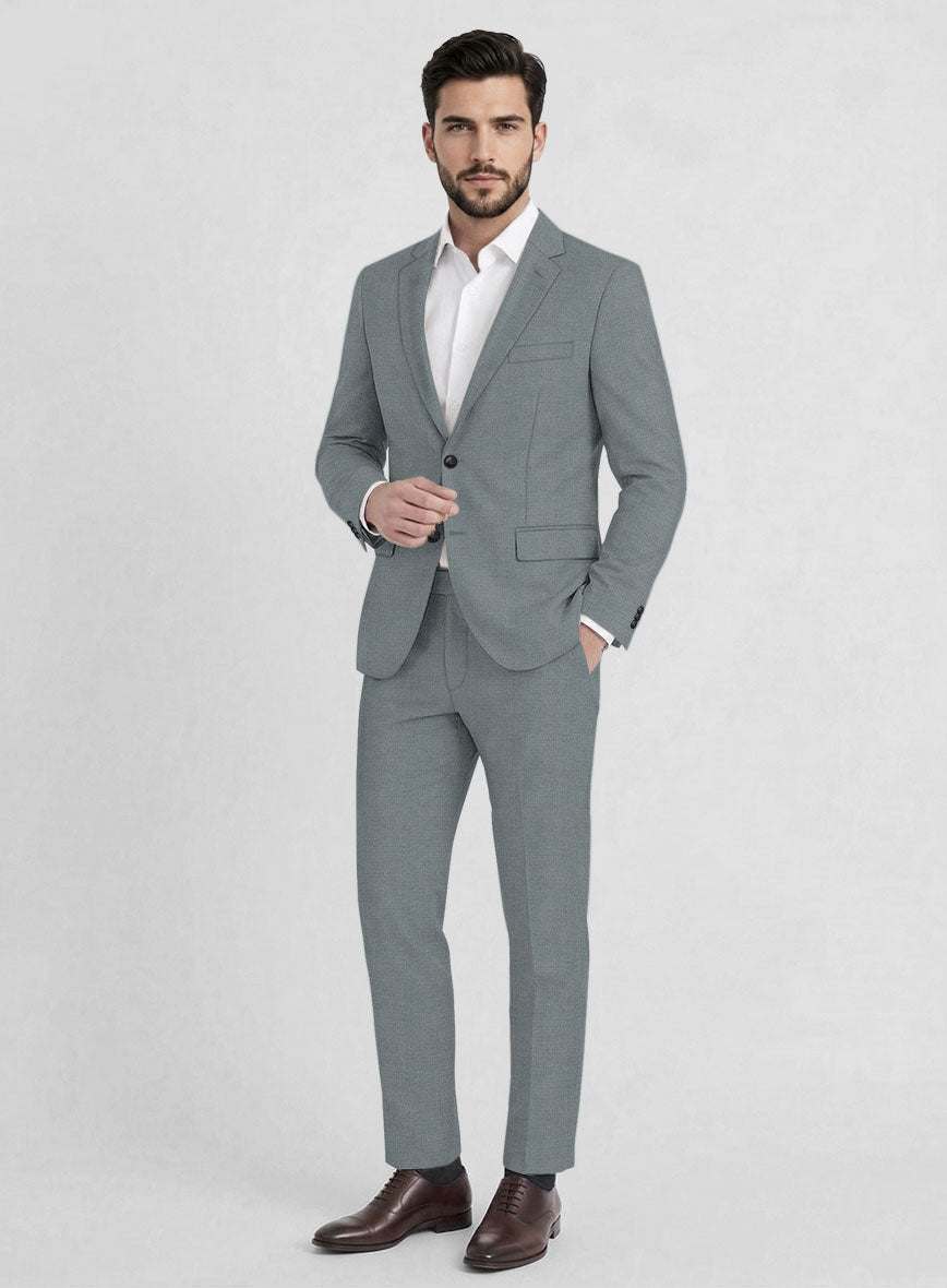 Reda Flexo Gray Blue Wool Suit - StudioSuits