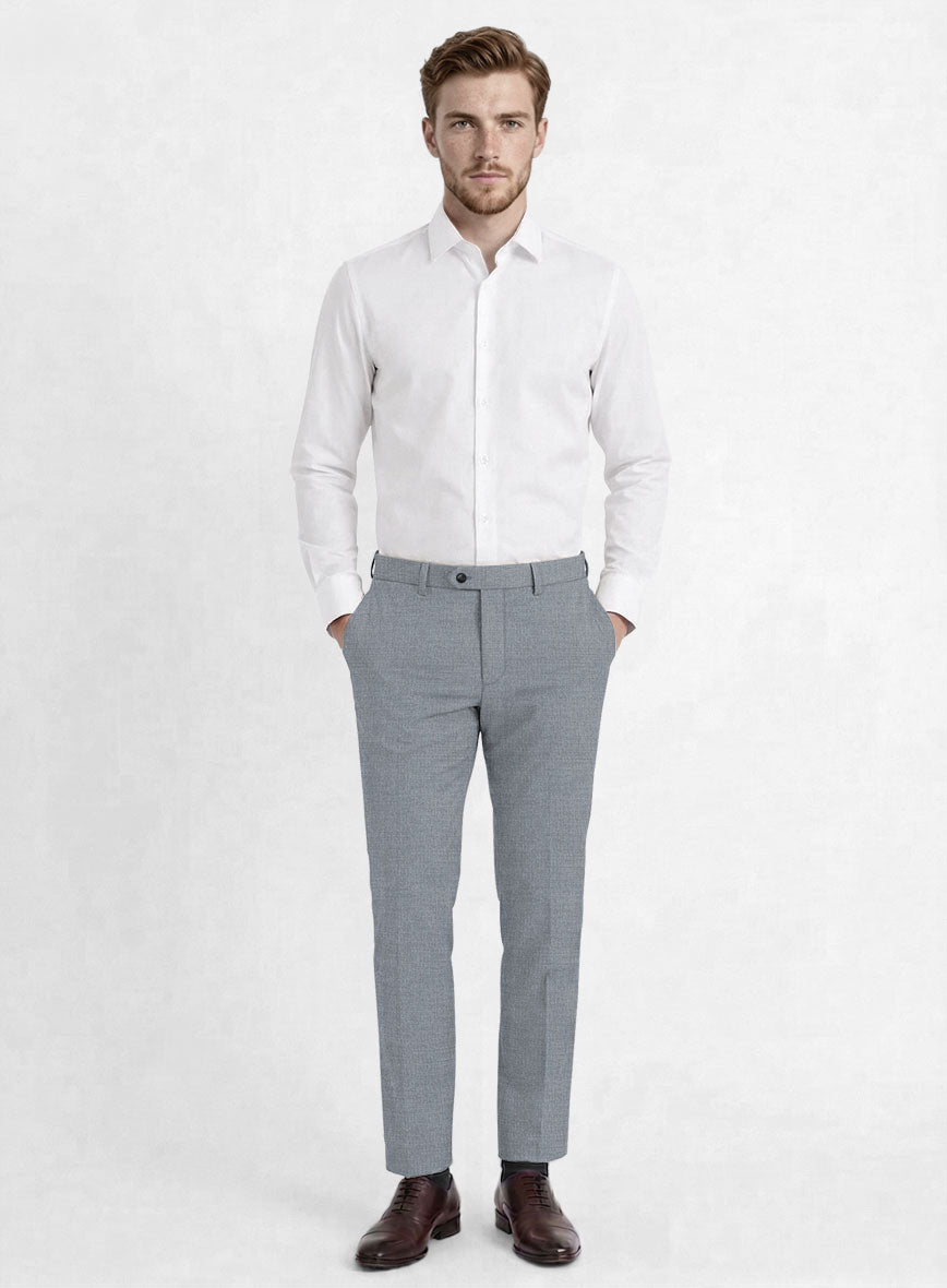 Reda Flexo Light Blue Gray Wool Suit - StudioSuits