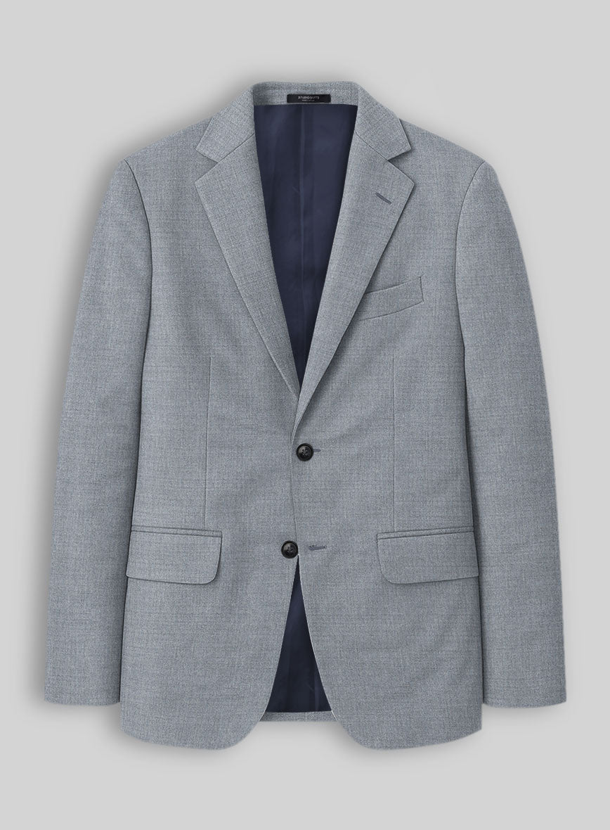 Reda Flexo Light Blue Gray Wool Jacket - StudioSuits
