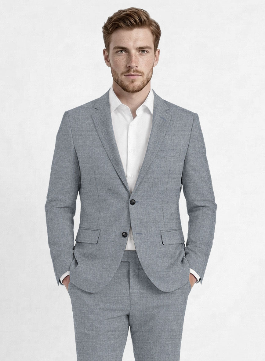 Reda Flexo Light Blue Gray Wool Jacket - StudioSuits
