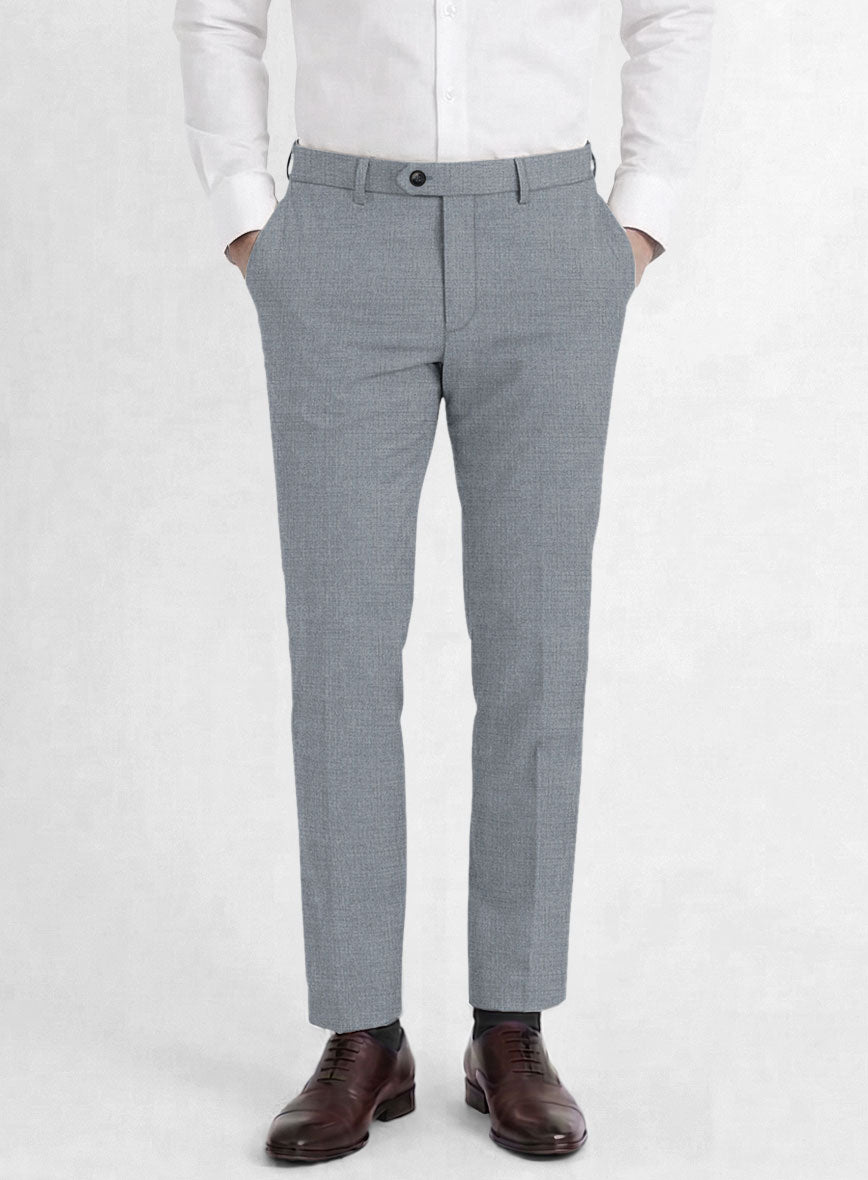 Reda Flexo Light Blue Gray Wool Pants - StudioSuits