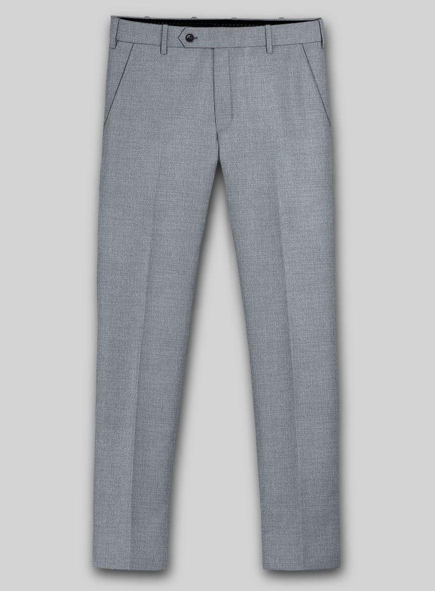 Reda Flexo Light Blue Gray Wool Pants - StudioSuits