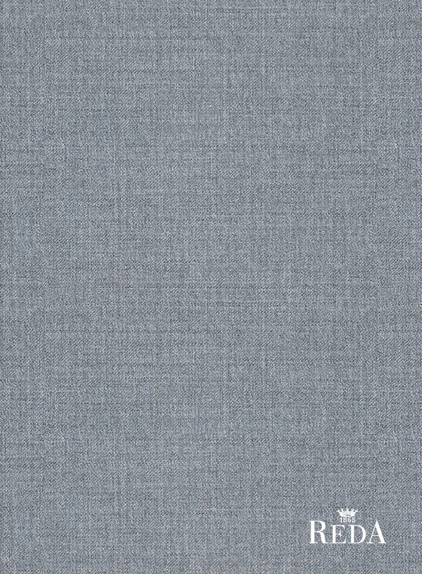 Reda Flexo Light Blue Gray Wool Pants - StudioSuits