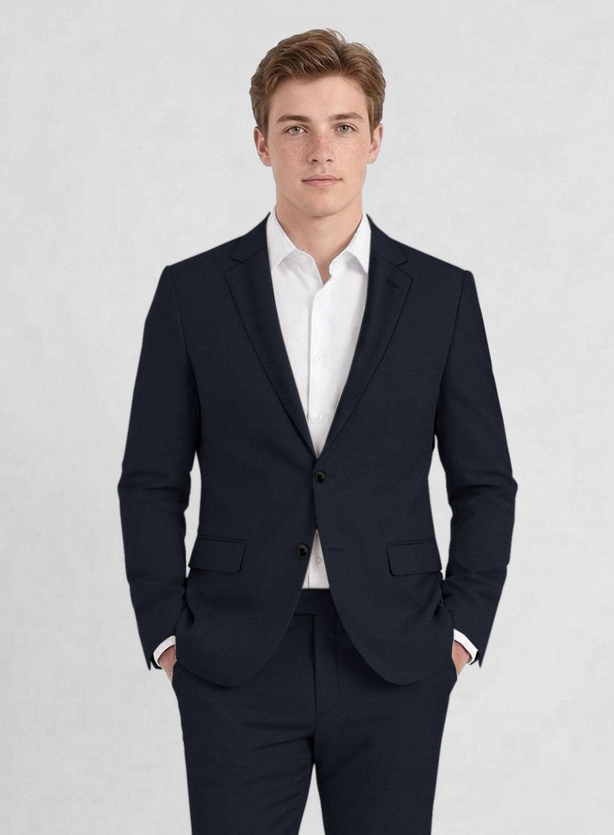 Reda Flexo Navy Blue Wool Jacket - StudioSuits