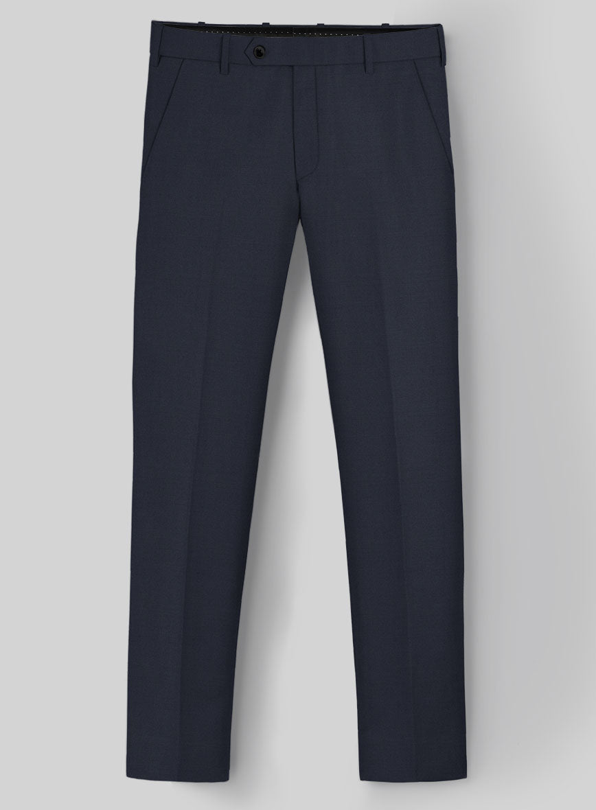 Reda Flexo Navy Blue Wool Pants - StudioSuits