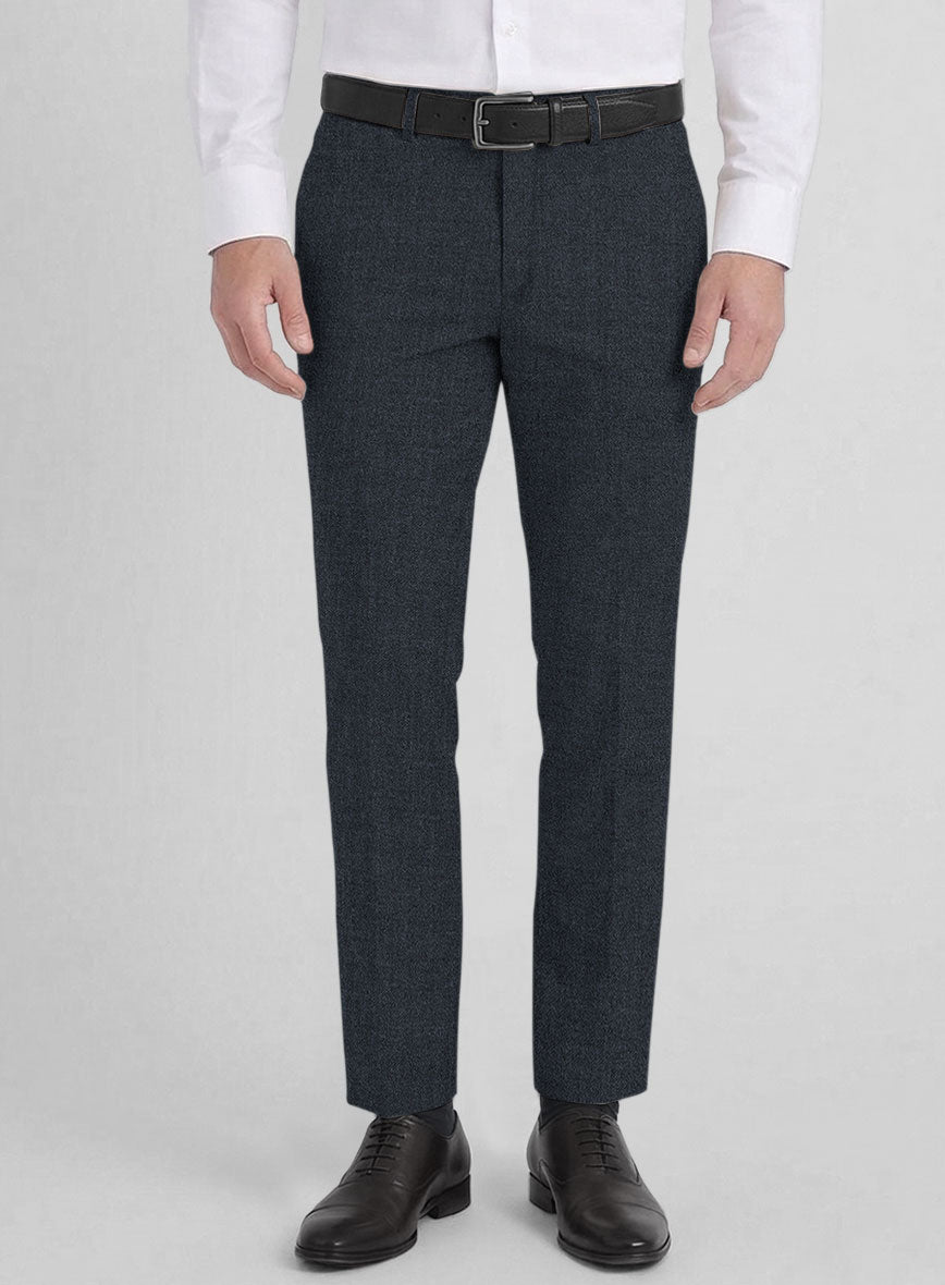 Reda Flexo Regal Blue Wool Pants - StudioSuits