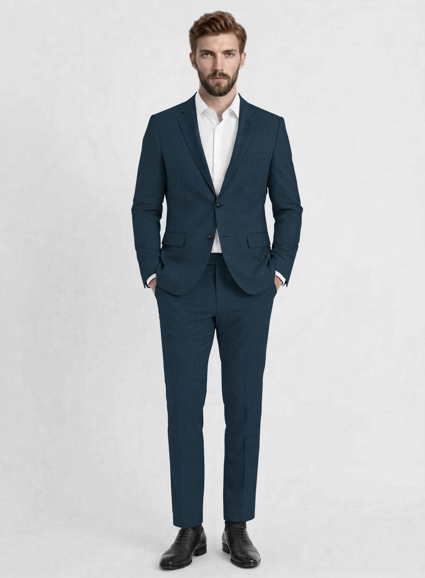 Reda Flexo Teal Blue Wool Suit - StudioSuits