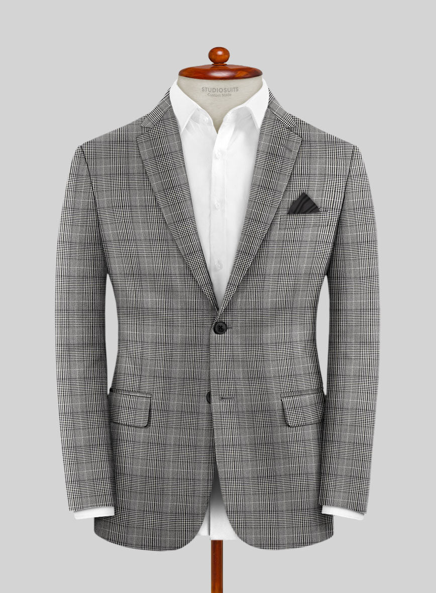 Reda Galie Gray Checks Wool Jacket - StudioSuits