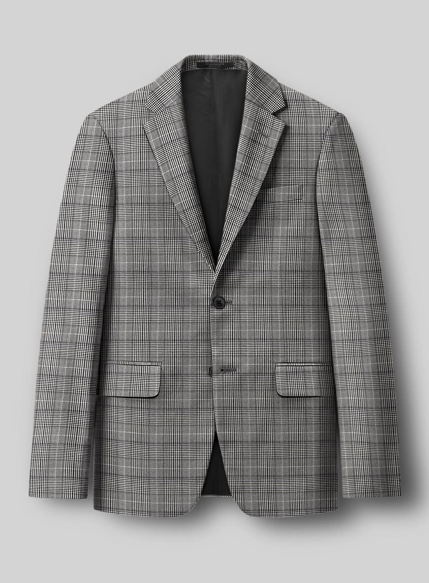 Reda Galie Gray Checks Wool Jacket - StudioSuits