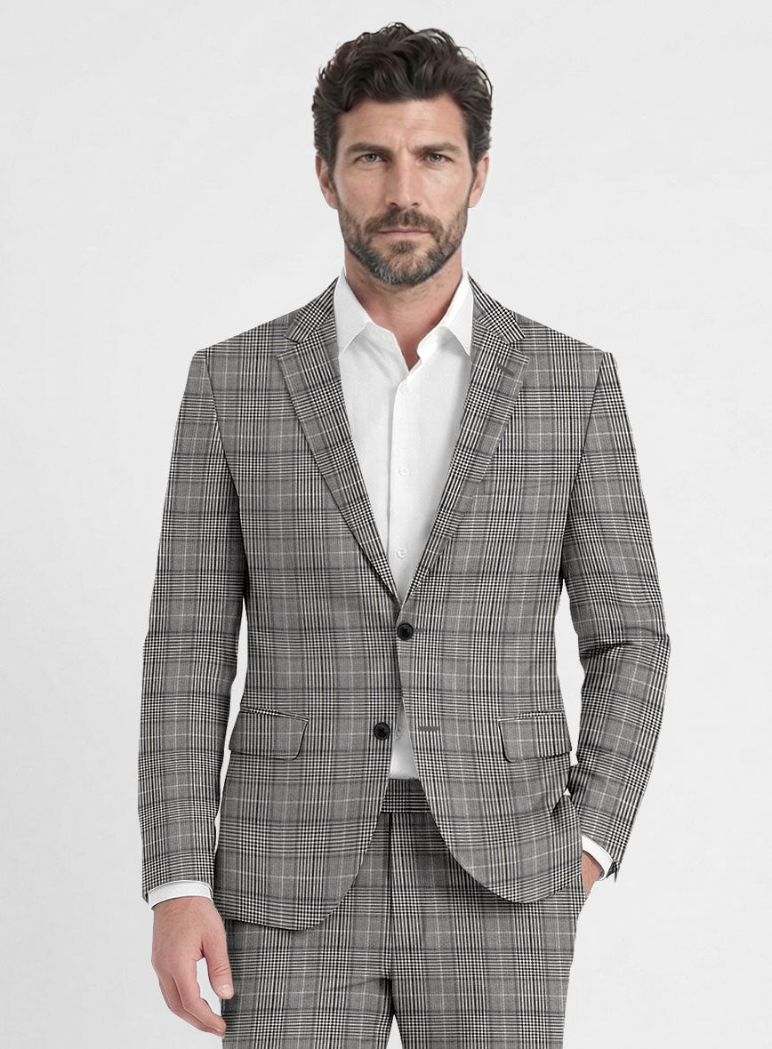 Reda Galie Gray Checks Wool Jacket - StudioSuits