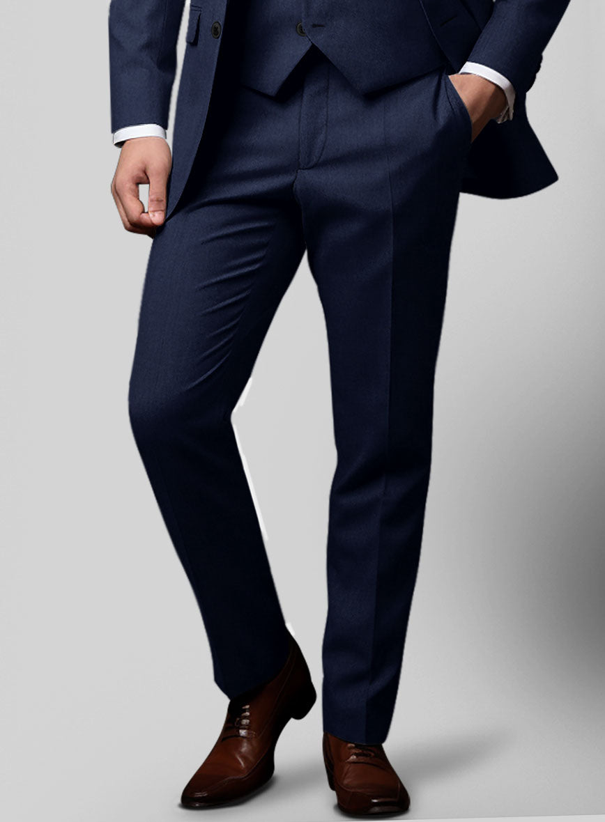 Reda Gem Blue Pure Wool Pants - StudioSuits
