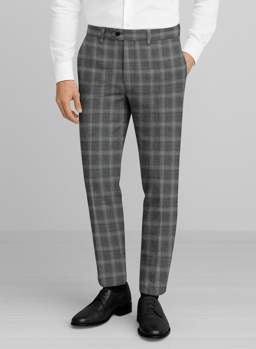 Reda Hirso Gray Wool Pants - StudioSuits