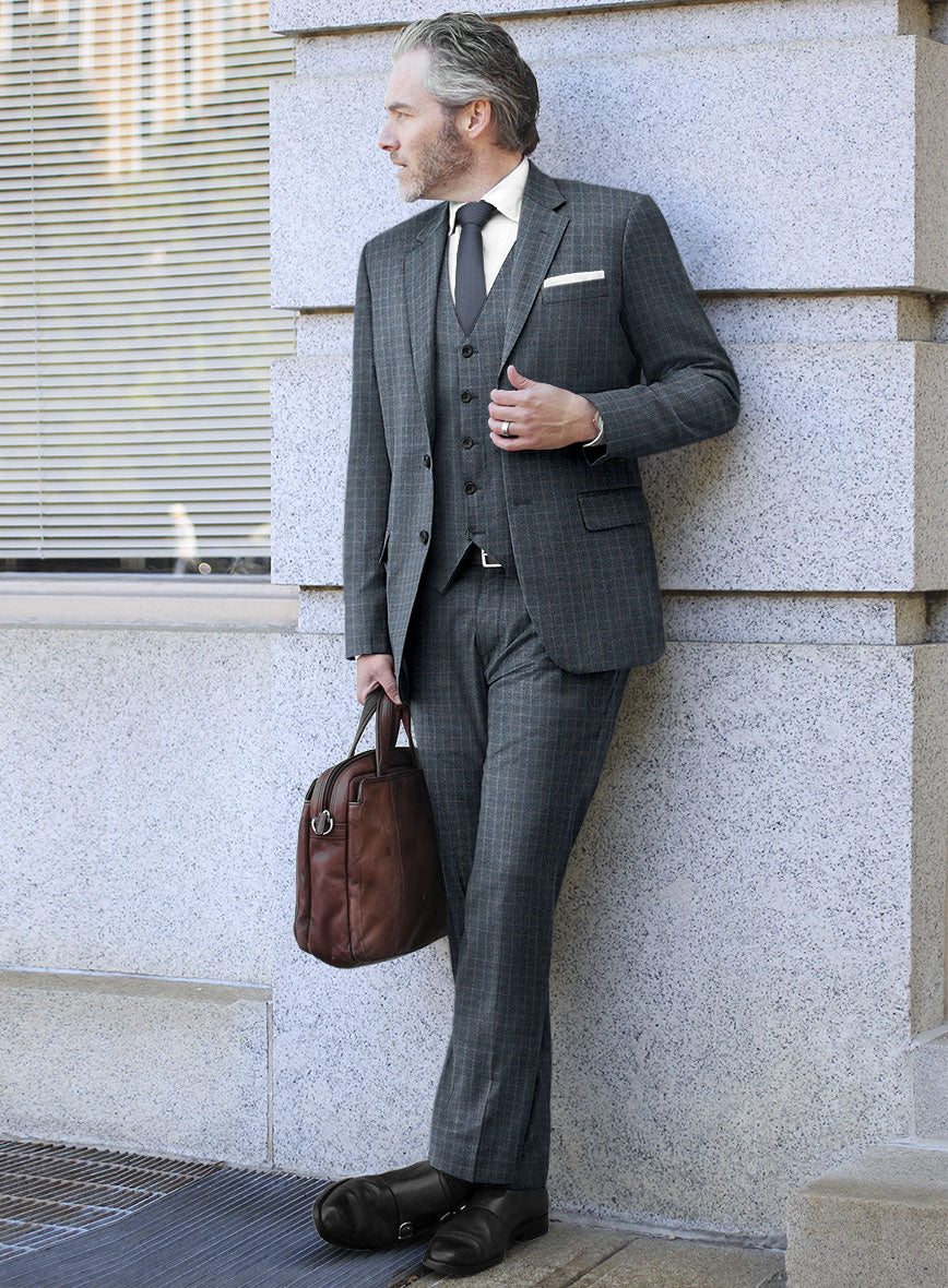 Reda Homio Blue Checks Wool Suit - StudioSuits