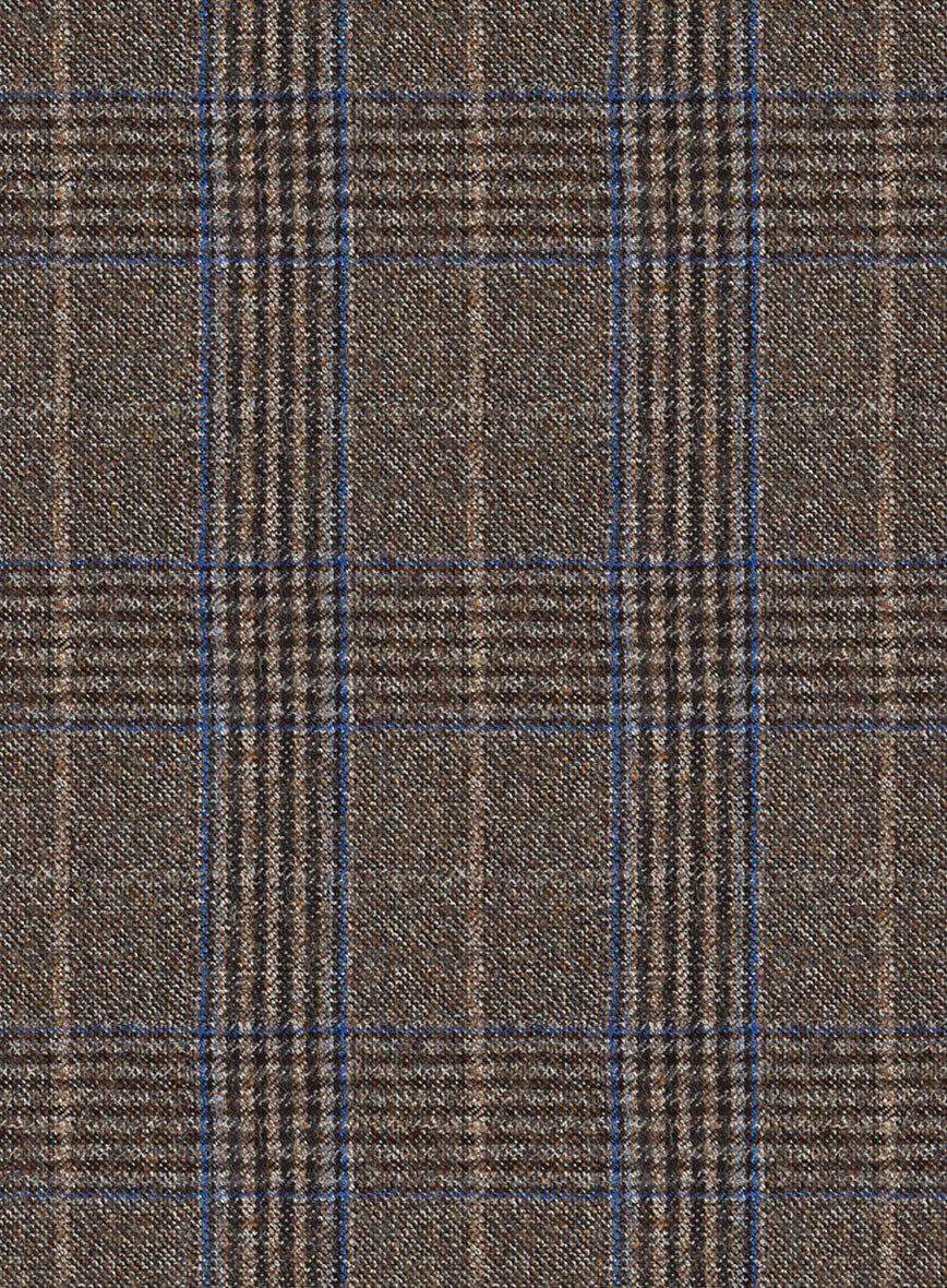 Reda Homio Brown Checks Wool Pants - StudioSuits