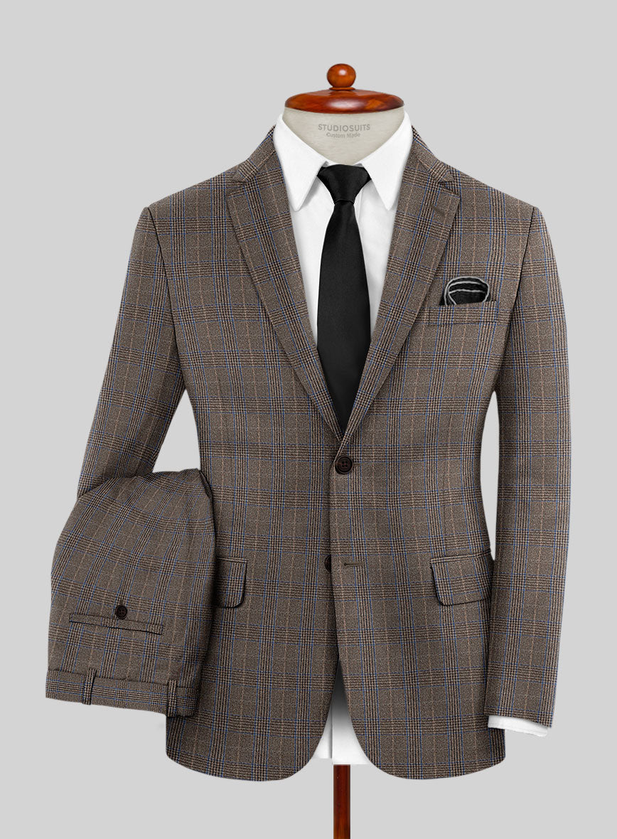 Reda Homio Brown Checks Wool Suit - StudioSuits