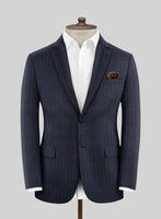 Reda Homio Dark Blue Checks Wool Suit - StudioSuits