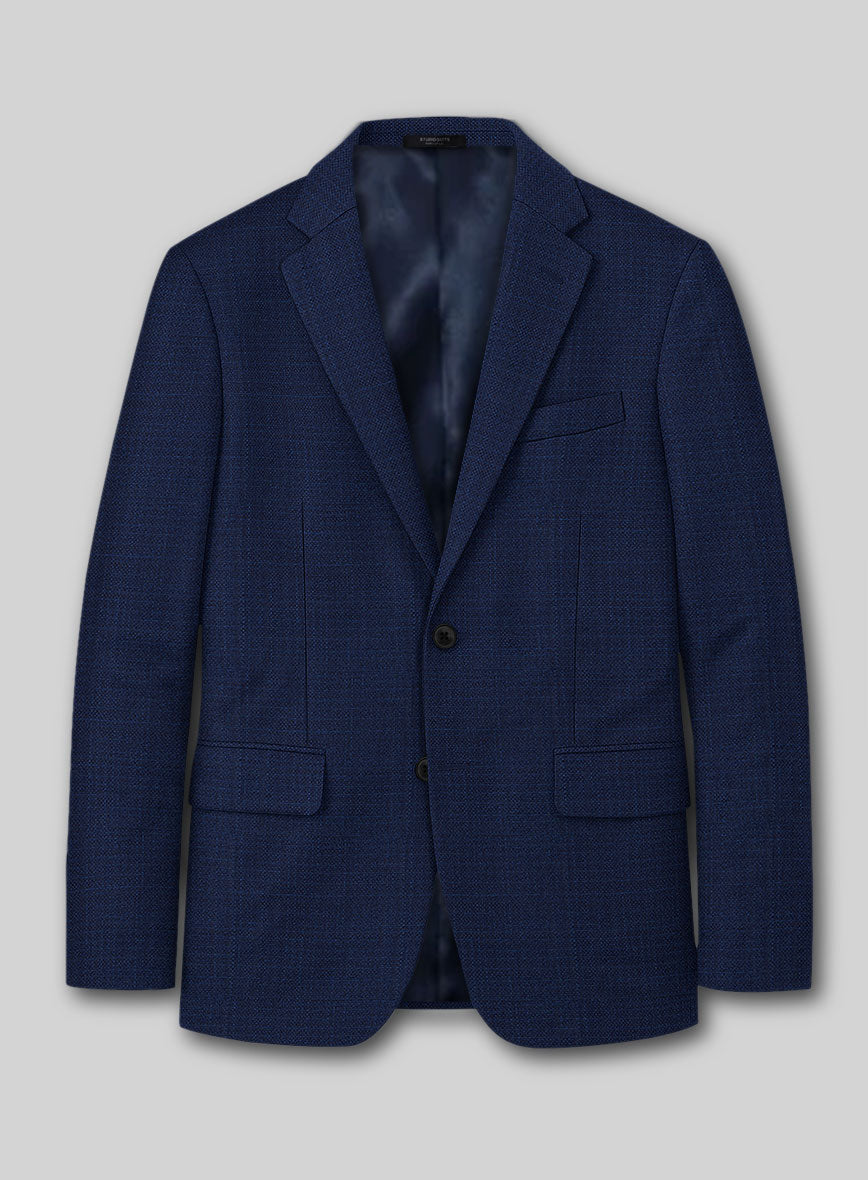 Reda Hopsack Blue Wool Jacket - StudioSuits