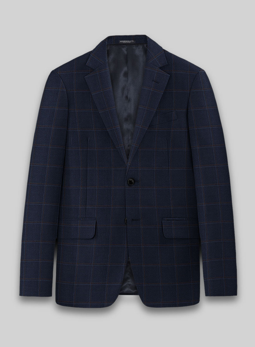 Reda Igidro Blue Checks Wool Jacket - StudioSuits