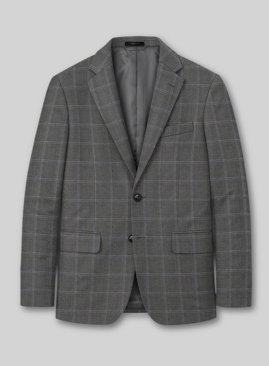 Reda Igidro Gray Checks Wool Jacket - StudioSuits
