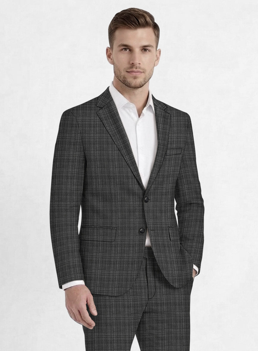 Reda Inleti Black Checks Wool Jacket - StudioSuits