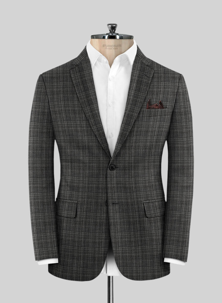 Reda Inleti Black Checks Wool Jacket - StudioSuits